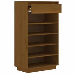 vidaXL Solid Wood Pine Shoe Cabinet Storage Rack Home Organiser Multi Colours - honey brown - Additional view 5