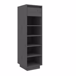 vidaXL Shoe Cabinet Wooden Home Organiser Shoe Rack Shelf Solid Wood Pine - grey