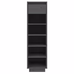 vidaXL Shoe Cabinet Wooden Home Organiser Shoe Rack Shelf Solid Wood Pine - grey