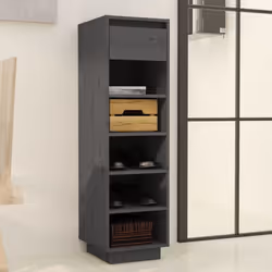 vidaXL Shoe Cabinet Wooden Home Organiser Shoe Rack Shelf Solid Wood Pine - grey - Additional view 8