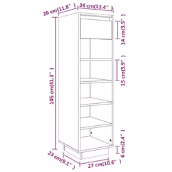 vidaXL Shoe Cabinet Wooden Home Organiser Shoe Rack Shelf Solid Wood Pine - honey brown - Additional view 4