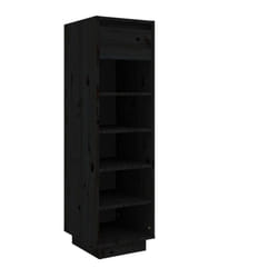 vidaXL Shoe Cabinet Wooden Home Organiser Shoe Rack Shelf Solid Wood Pine - black