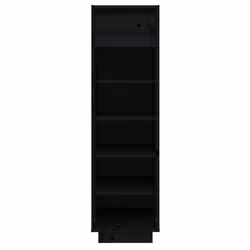 vidaXL Shoe Cabinet Wooden Home Organiser Shoe Rack Shelf Solid Wood Pine - black