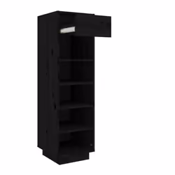 vidaXL Shoe Cabinet Wooden Home Organiser Shoe Rack Shelf Solid Wood Pine - black - Additional view 5
