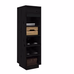 vidaXL Shoe Cabinet Wooden Home Organiser Shoe Rack Shelf Solid Wood Pine - black - Additional view 7