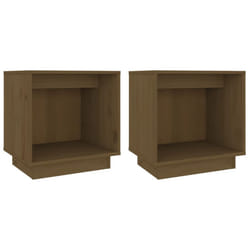 vidaXL 1/2x Solid Wood Pine Bedside Cabinet Storage Side Table Multi Colours - honey brown, 2