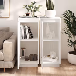 vidaXL 1/2x Solid Wood Pine Sideboard Side Cabinet Cupboard Multi Colours - white, 2