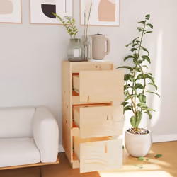vidaXL 1/2x Solid Wood Pine Sideboard Storage Side Door Cabinet Multi Colours - brown, 1