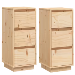 vidaXL 1/2x Solid Wood Pine Sideboard Storage Side Door Cabinet Multi Colours - brown, 2