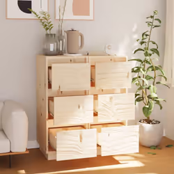 vidaXL 1/2x Solid Wood Pine Sideboard Storage Side Door Cabinet Multi Colours - brown, 2