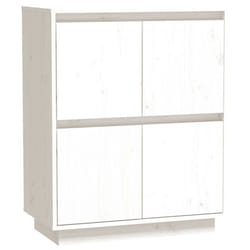 vidaXL Solid Wood Pine Sideboard Storage Side Cabinet Furniture Multi Colours - white