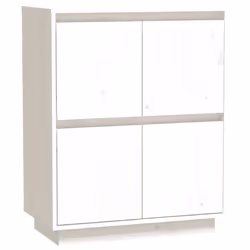 vidaXL Solid Wood Pine Sideboard Storage Side Cabinet Furniture Multi Colours - white