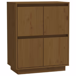vidaXL Solid Wood Pine Sideboard Storage Side Cabinet Furniture Multi Colours - honey brown