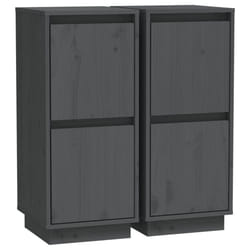 vidaXL 1/2x Solid Wood Pine Sideboard Side Storage Door Cabinet Multi Colours - grey, 2