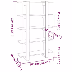 vidaXL Book Cabinet/Room Divider Room Partition Home Organiser Multi Colours - concrete grey - Additional view 7