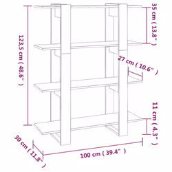 vidaXL Book Cabinet/Room Divider Room Partition Home Organiser Multi Colours - black - Additional view 4
