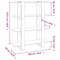 vidaXL Book Cabinet/Room Divider Room Partition Home Organiser Multi Colours - high gloss white - Additional view 4