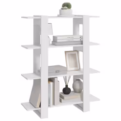 vidaXL Book Cabinet/Room Divider Room Partition Home Organiser Multi Colours - high gloss white - Additional view 5