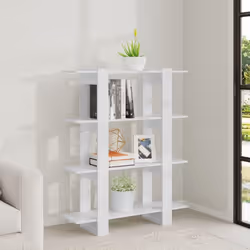 vidaXL Book Cabinet/Room Divider Room Partition Home Organiser Multi Colours - high gloss white - Additional view 6