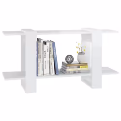vidaXL Book Cabinet Engineered Wood Book Stand Shelf Furniture Multi Colours - high gloss white - Additional view 5