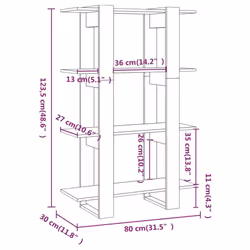 vidaXL Book Cabinet/Room Divider Bookcase Cabinet Book Shelf Multi Colours - black - Additional view 4