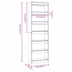 vidaXL Book Cabinet/Room Divider Bookcase Cabinet Book Shelf Multi Colours - concrete grey - Additional view 6