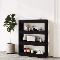 vidaXL Book Cabinet/Room Divider Engineered Wood Book Cabinet Multi Colours - black