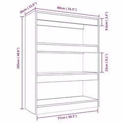 vidaXL Book Cabinet/Room Divider Engineered Wood Book Cabinet Multi Colours - black - Additional view 4