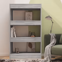 vidaXL Book Cabinet/Room Divider Chipboard Home Room Partition Multi Colours - grey