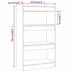 vidaXL Book Cabinet/Room Divider Chipboard Home Room Partition Multi Colours - grey - Additional view 7