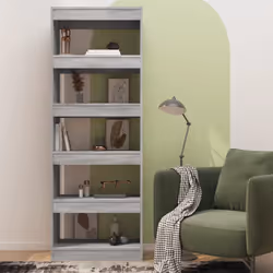 vidaXL Book Cabinet/Room Divider Chipboard Home Room Partition Multi Colours - grey - Additional view 5