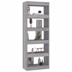 vidaXL Book Cabinet/Room Divider Chipboard Home Room Partition Multi Colours - grey - Additional view 6