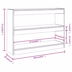 vidaXL Book Cabinet/Room Divider Bookcase File Storage Cabinet Multi Colours - smoked oak - Additional view 4