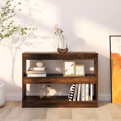 vidaXL Book Cabinet/Room Divider Bookcase File Storage Cabinet Multi Colours - smoked oak - Additional view 6