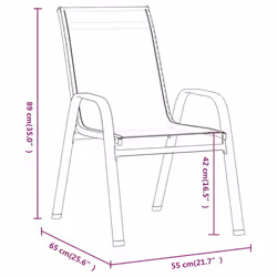 VidaXL 318777 outdoor chair Terrace Fabric, Steel Black - Additional view 5