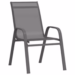 vidaXL Stackable Garden Chairs Outdoor Chairs Dining Chair Textilene Fabric - grey, 6