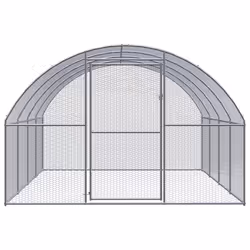 vidaXL Outdoor Chicken Coop 3x4x2 m Galvanised Steel Garden Poultry House
