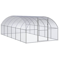 vidaXL Outdoor Chicken Coop 3x6x2 m Galvanised Steel Garden Poultry House