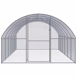 vidaXL Outdoor Chicken Coop 3x6x2 m Galvanised Steel Garden Poultry House