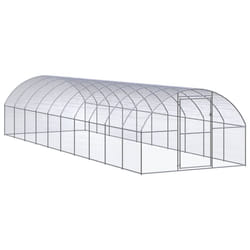 vidaXL Outdoor Chicken Coop 3x10x2 m Galvanised Steel Garden Poultry House