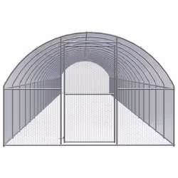vidaXL Outdoor Chicken Coop 3x20x2 m Galvanised Steel Garden Poultry House