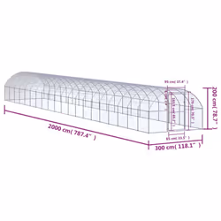 vidaXL Outdoor Chicken Coop 3x20x2 m Galvanised Steel Garden Poultry House - Additional view 7
