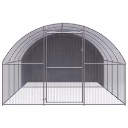 vidaXL Outdoor Chicken Coop 3x4x2 m Galvanised Steel Garden Poultry House - Additional view 5