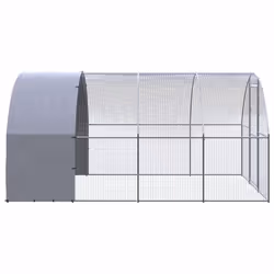 vidaXL Outdoor Chicken Coop 3x4x2 m Galvanised Steel Garden Poultry House - Additional view 6