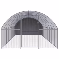 vidaXL Outdoor Chicken Coop 3x10x2 m Galvanised Steel Garden Poultry House - Additional view 5