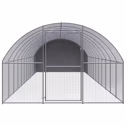 vidaXL Outdoor Chicken Coop 3x12x2 m Galvanised Steel Garden Poultry House