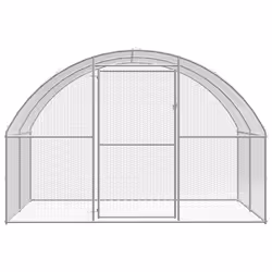 vidaXL Outdoor Chicken Coop 3x16x2 m Galvanised Steel Garden Poultry House - Additional view 8