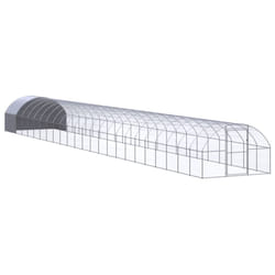 vidaXL Outdoor Chicken Coop 3x24x2 m Galvanised Steel Garden Poultry House