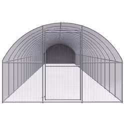 vidaXL Outdoor Chicken Coop 3x24x2 m Galvanised Steel Garden Poultry House