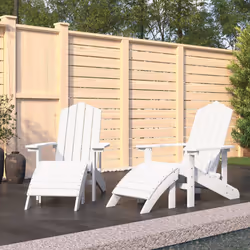 VidaXL 3095696 outdoor chair Terrace High-Density Polyethylene (HDPE), Steel White